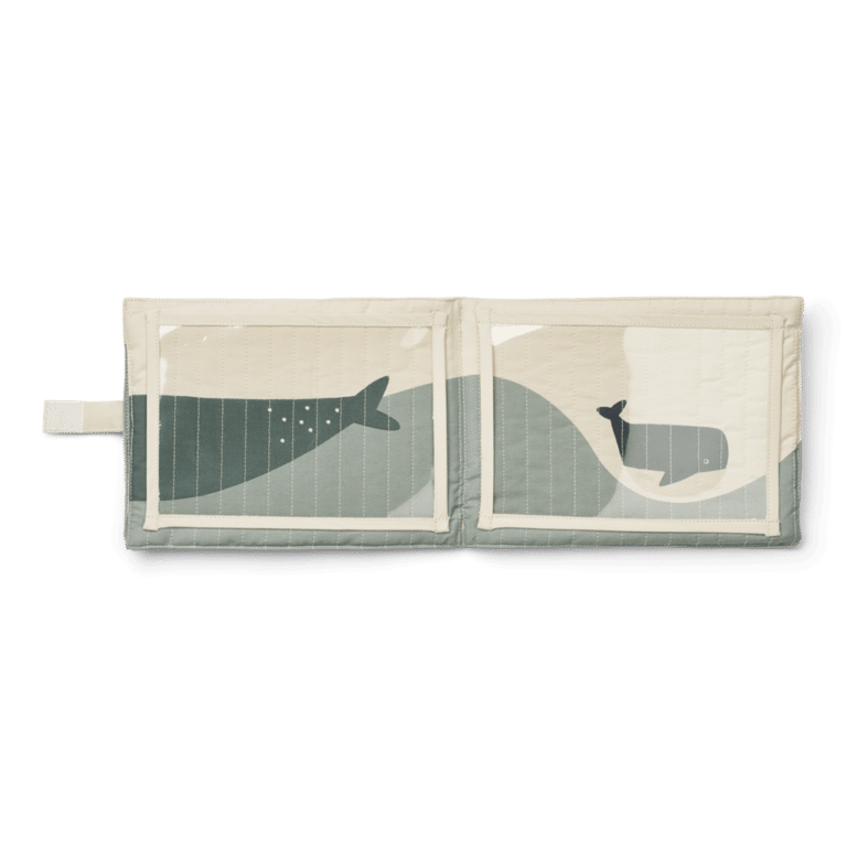 un album photo bleu multi mix Liewood, vue de face sur fond blanc