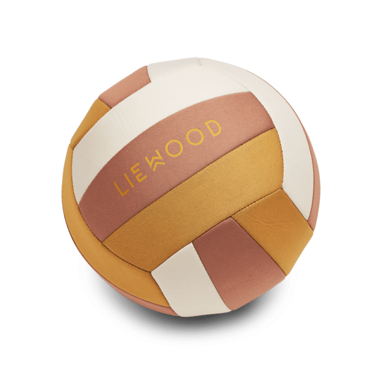 un ballon de volley ball rose toscane Liewood, vue de face sur un fond blanc