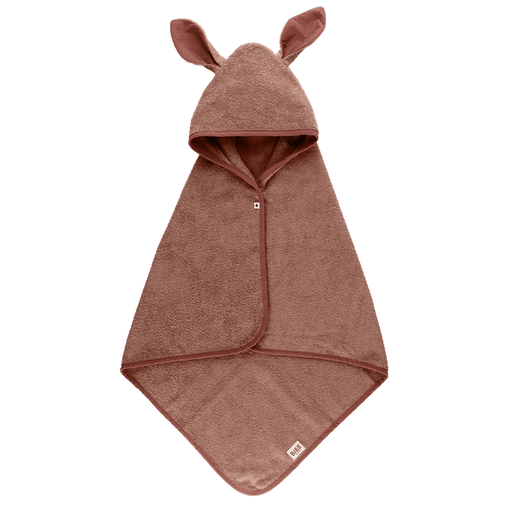 une cape de bain terracotta Bibs, vue de face sur fond blanc