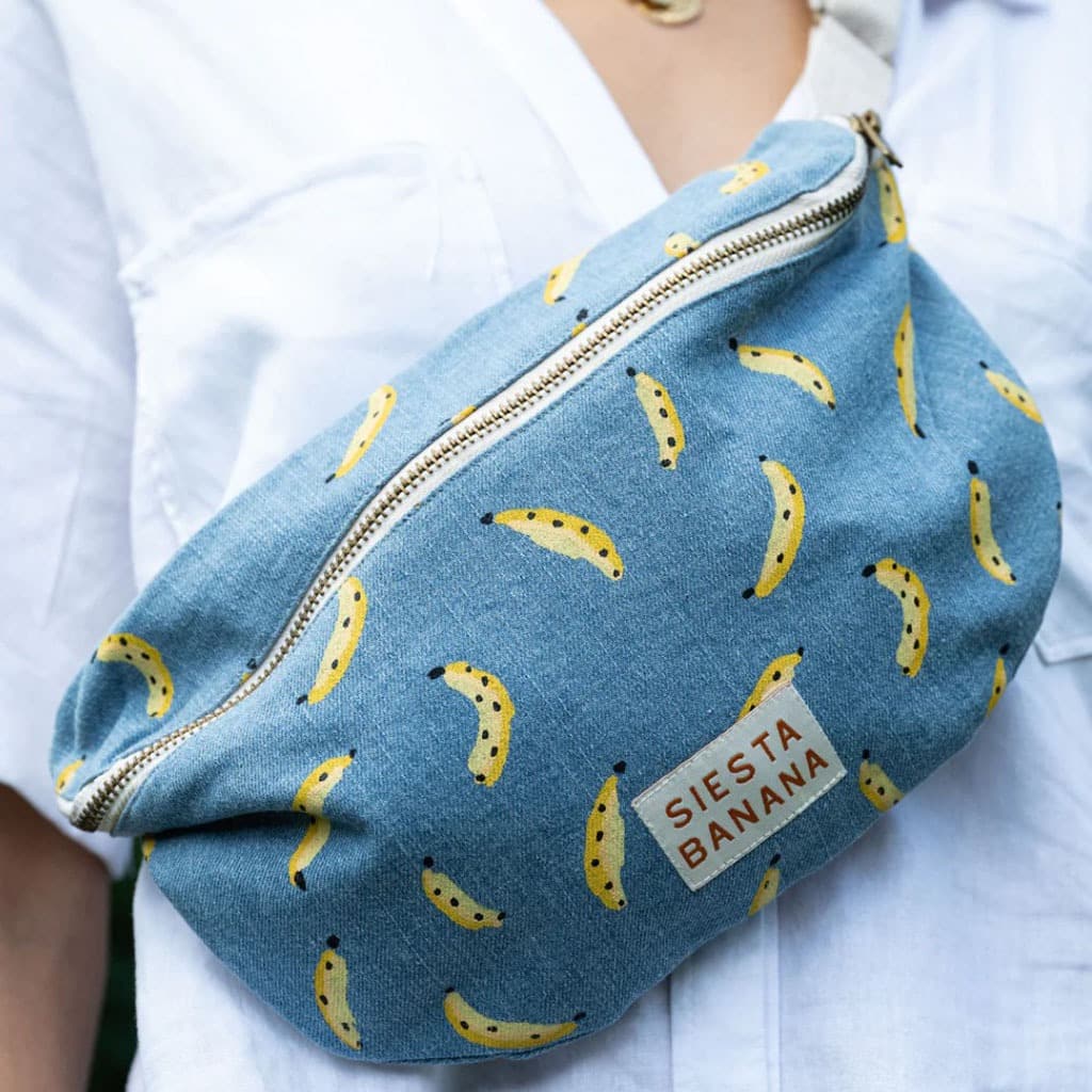 banane denim adulte siesta banana chamaye sur fond blanc
