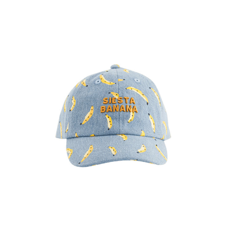 une casquette adulte "siesta banana" Chamaye, vue de face sur fond blanc