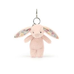 Porte clé lapin rose liberty