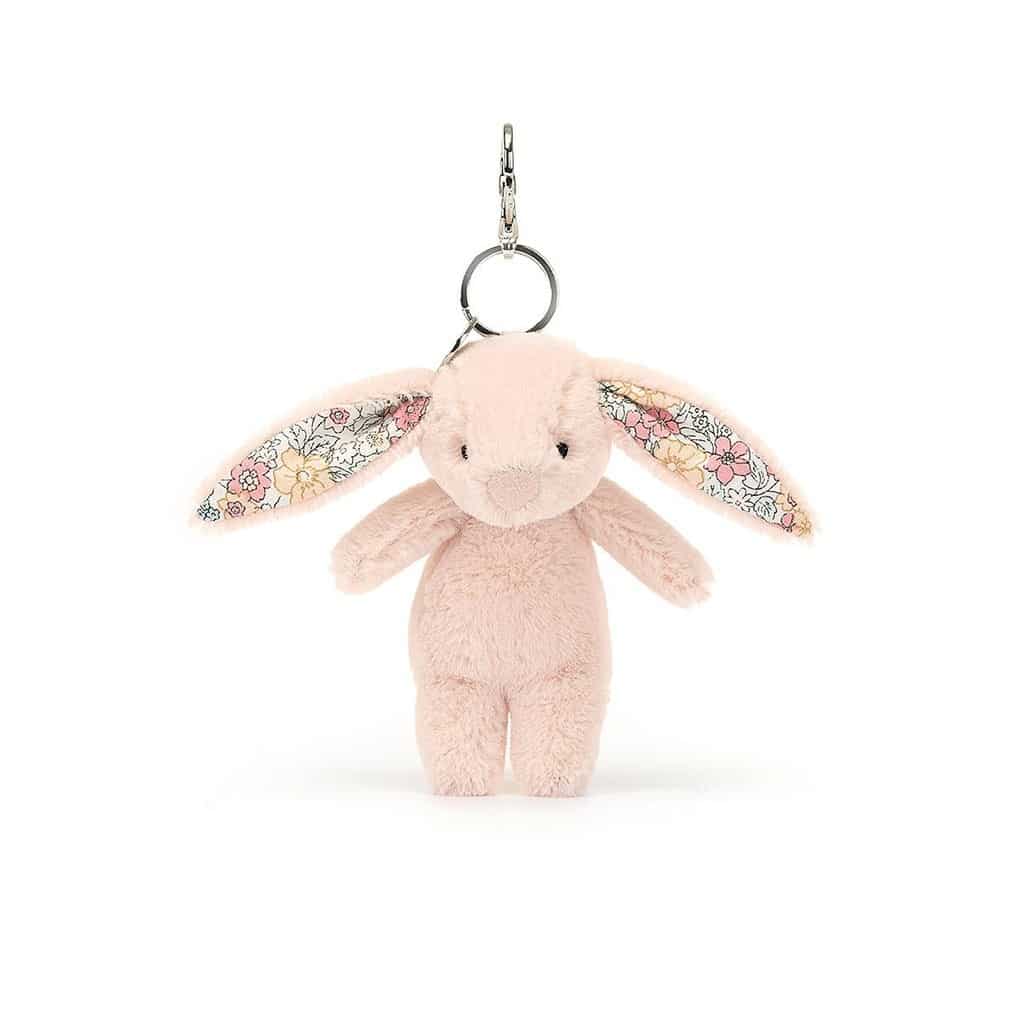 Porte clé lapin rose liberty