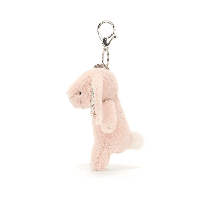 Porte clé lapin rose liberty