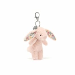 Porte clé lapin rose liberty