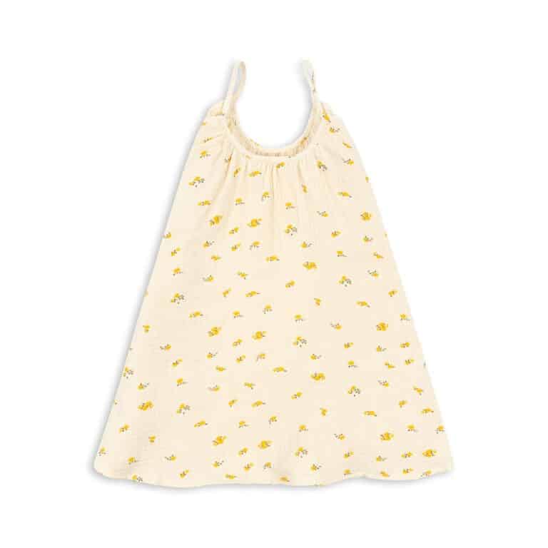 robe bretelles fleurs jaune vue de dos