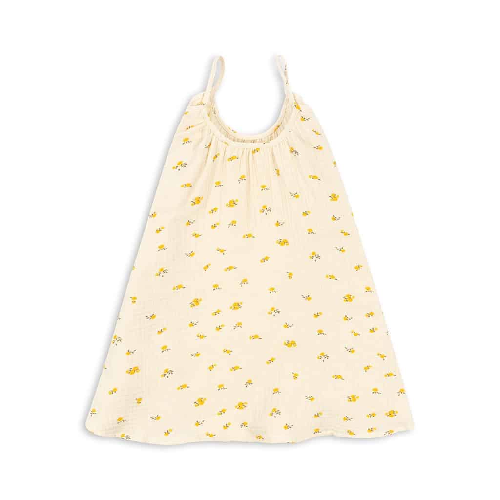 robe bretelles fleurs jaune vue de dos