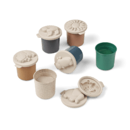 un coffret de 6 pots de pâtes à modeler Liewood, vue de face sur fond blanc