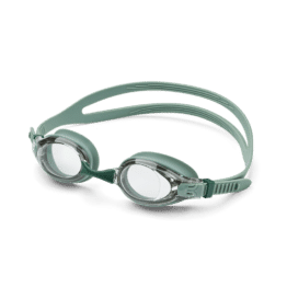 une paire de lunette de natation peppermint Liewood, vue de face sur fond blanc