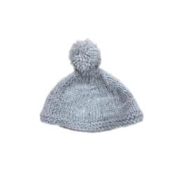 Bonnet pompon gris pour poupée gordis