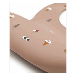 Bavoir silicone glaces rose noui noui