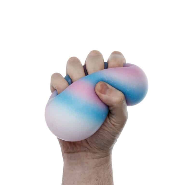 balle anti-stress galaxy, vue de face sur fond blanc