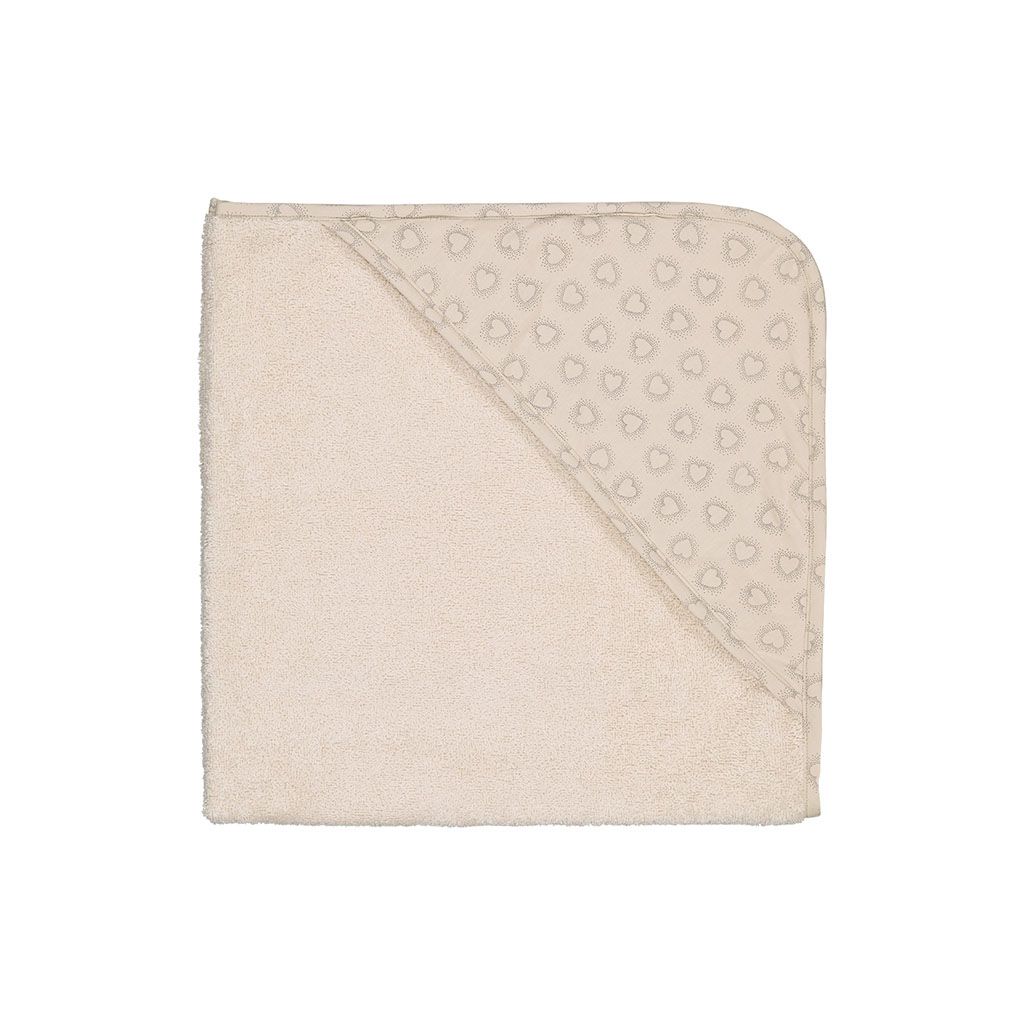 Cape de bain coeur pointillé rose in april