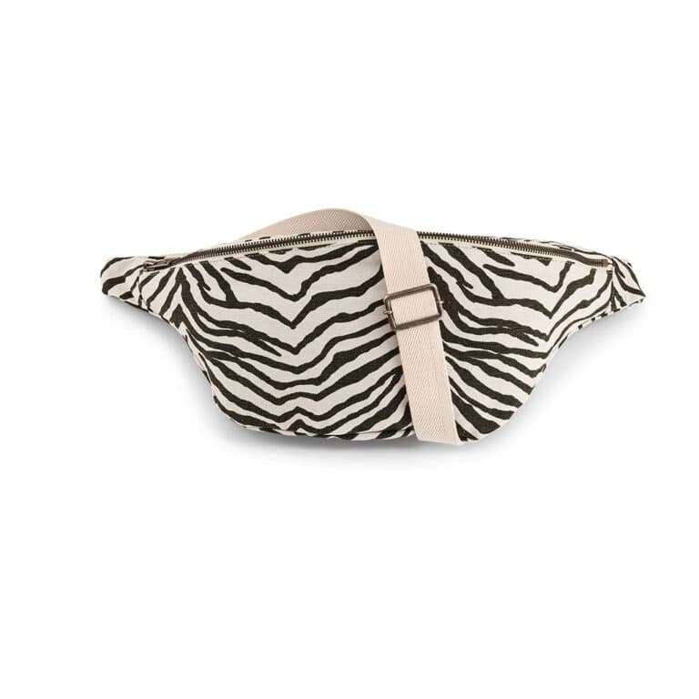 Sac banane rose in april motif zèbre
