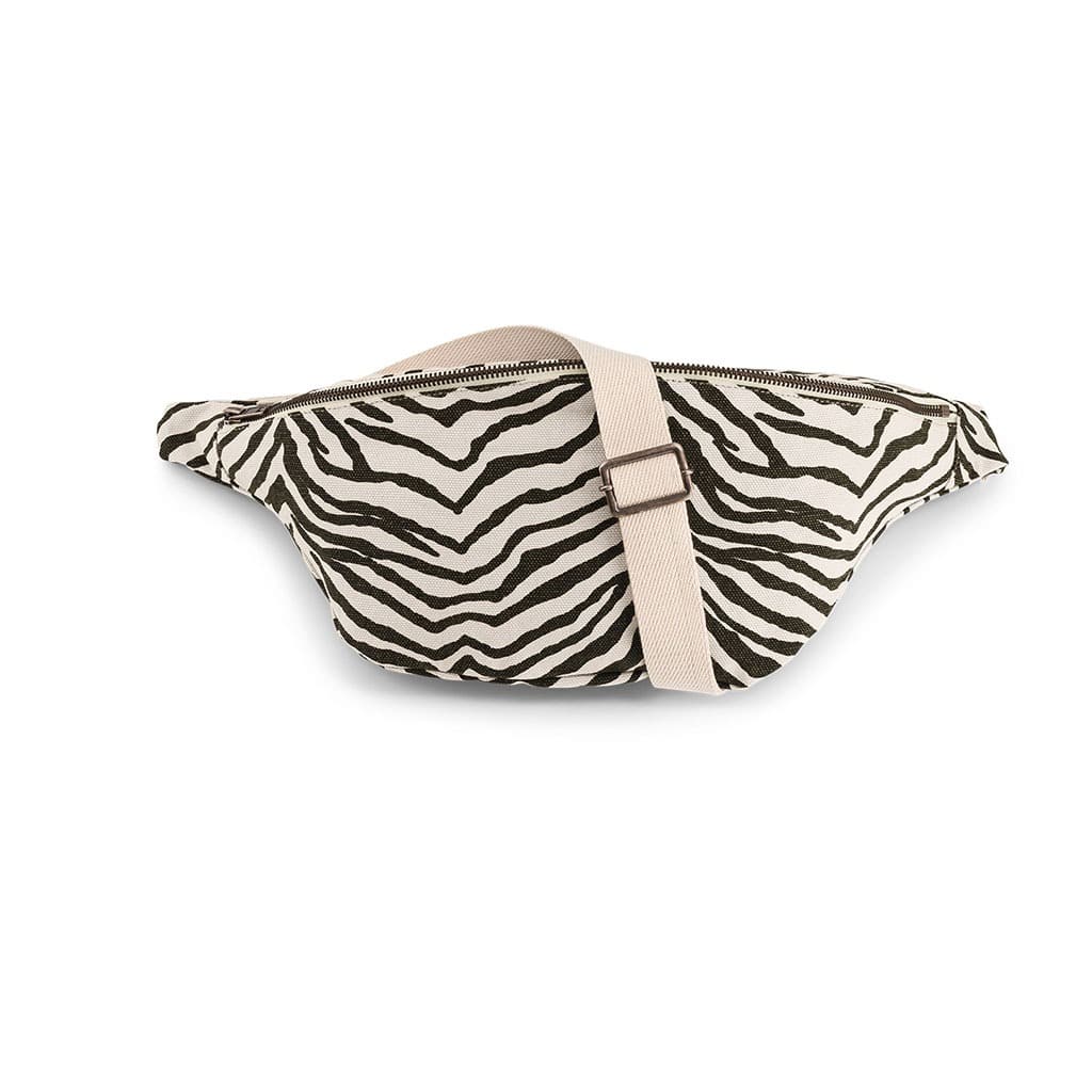 Sac banane rose in april motif zèbre