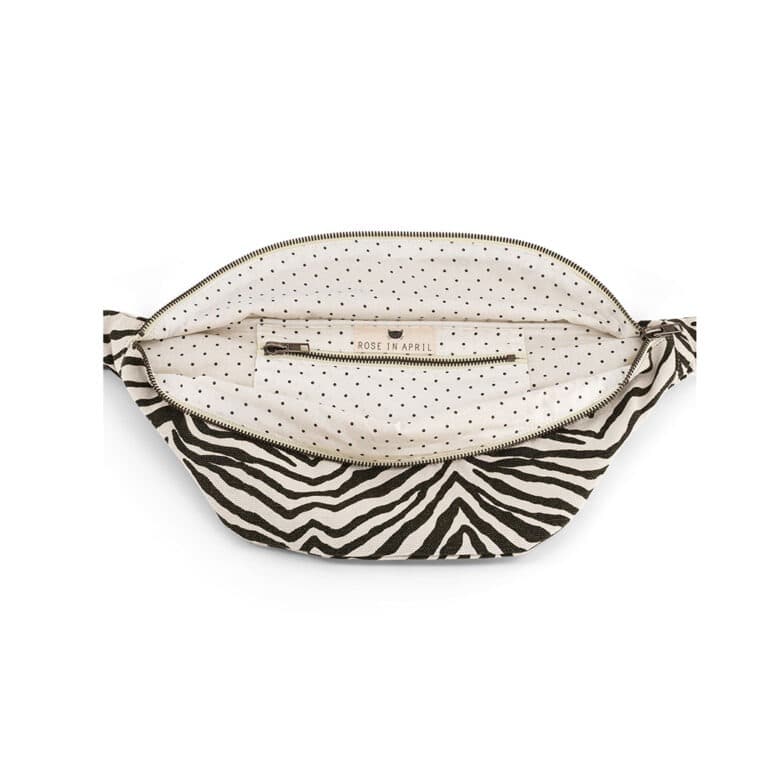 Sac banane rose in april motif zèbre