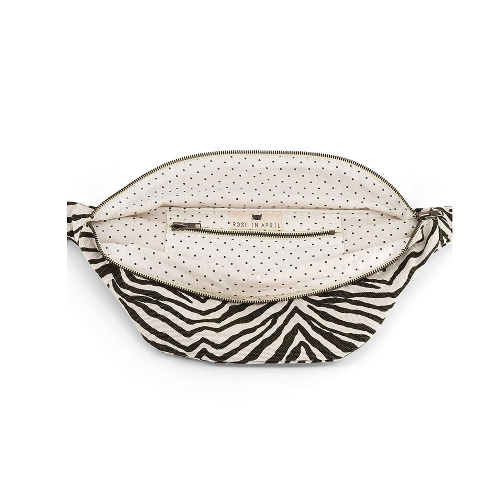 Sac banane rose in april motif zèbre