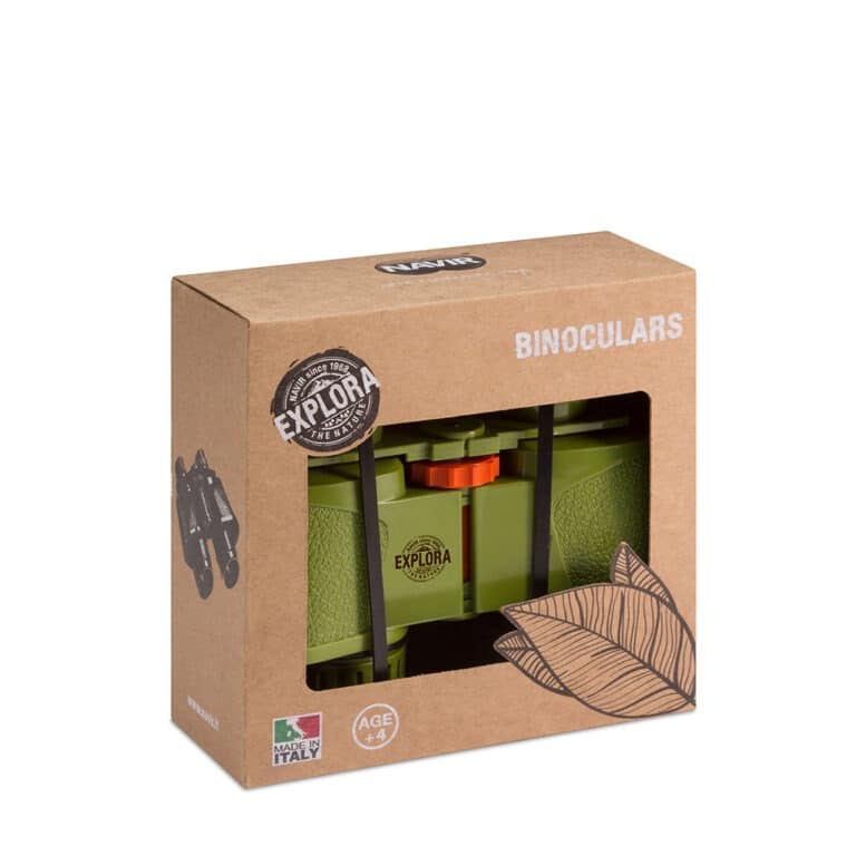 jumelles vertes bass&bass dans emballage sur fond blanc