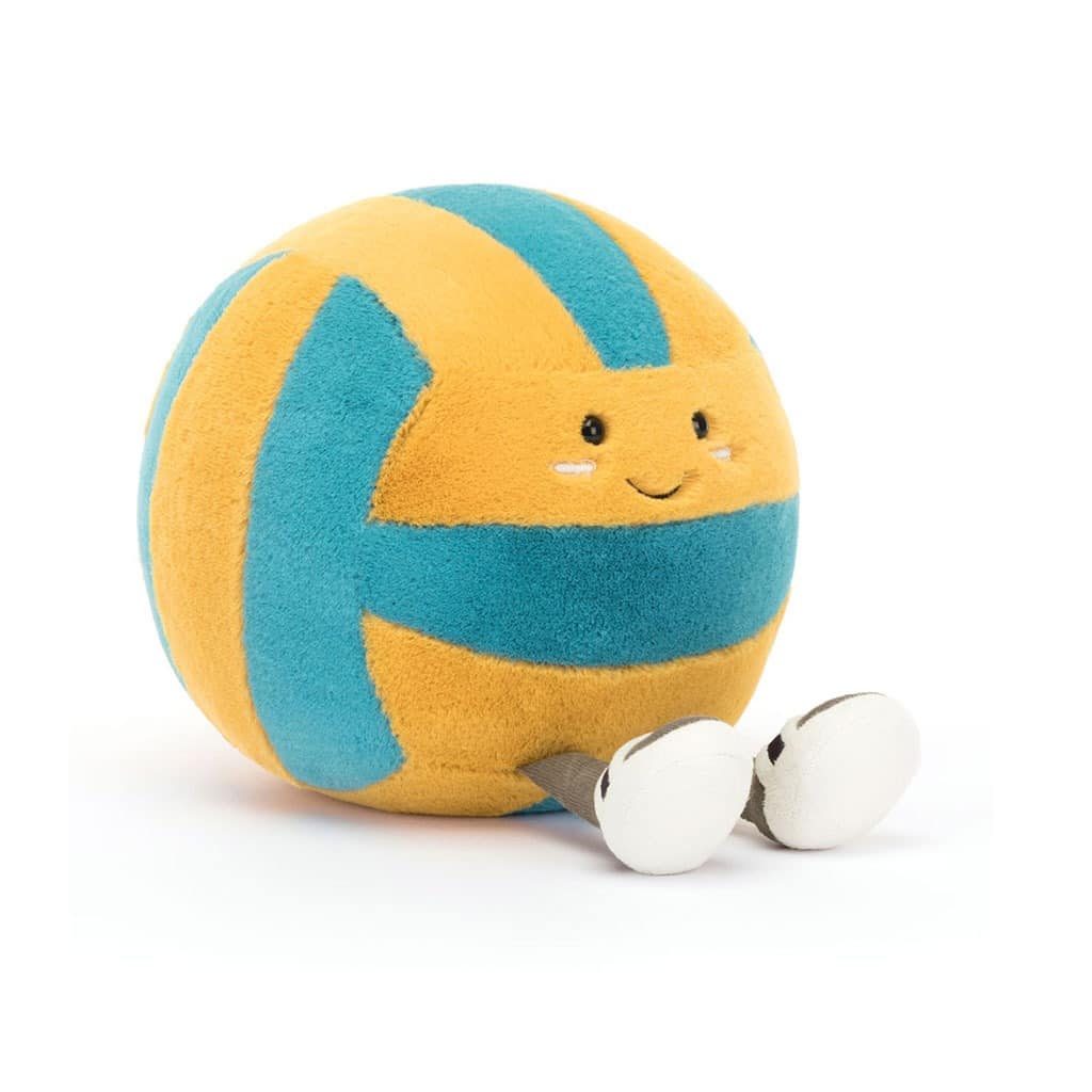 doudou amuseable ballon de volley jellycat sur fond blanc