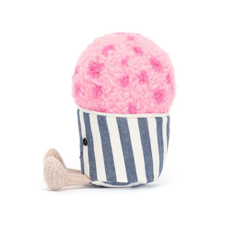doudou amuseable glace sorbet jellycat vue de côté sur fond blanc