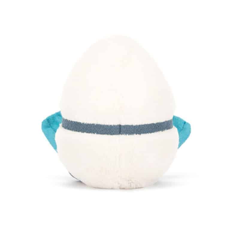 doudou amuseable oeuf plongeur jellycat vue de derrière sur fond blanc