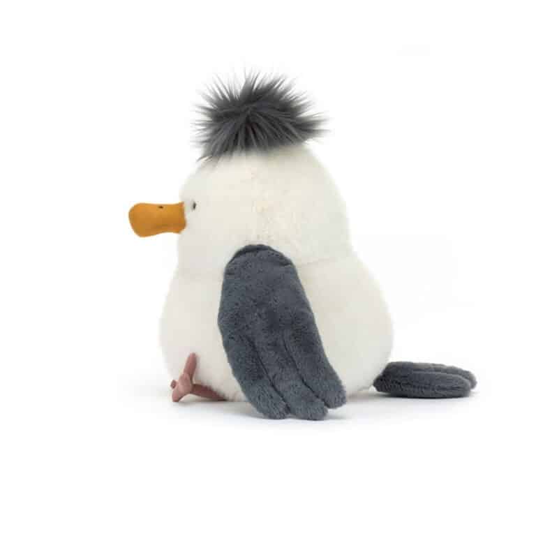 doudou chip la mouette jellycat vue de côté sur fond blanc