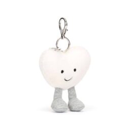 porte clé coeur crème jellycat sur fond blanc