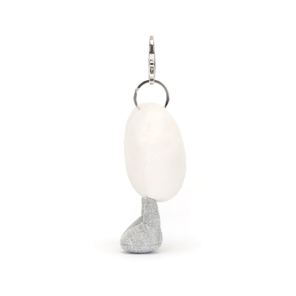 porte clé coeur crème jellycat vue de côté sur fond blanc