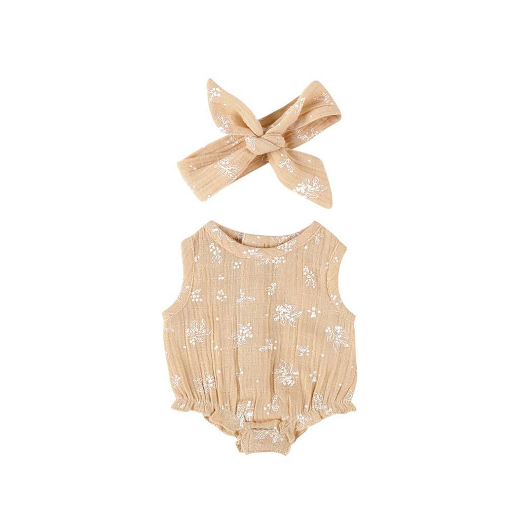 Barboteuse pour poupée vegetal peach bonjour little