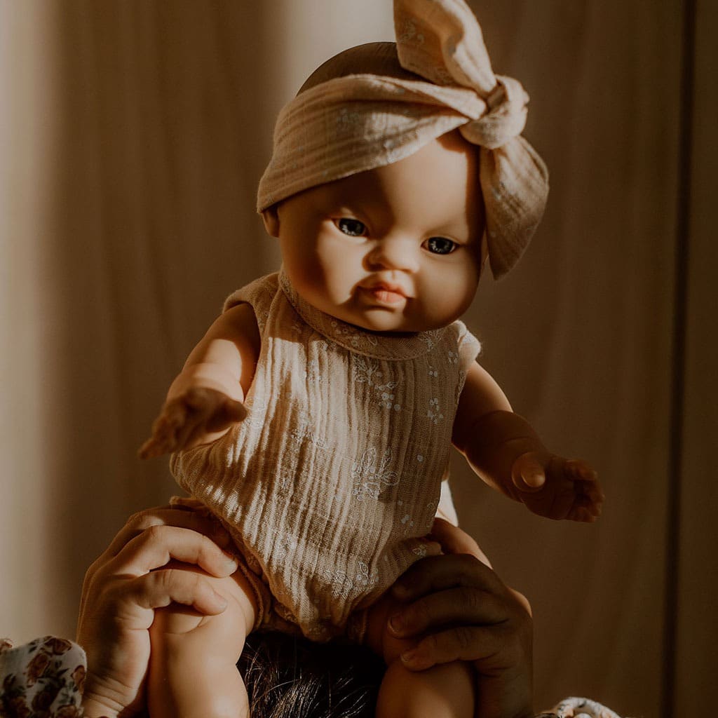 Barboteuse pour poupée vegetal peach bonjour little