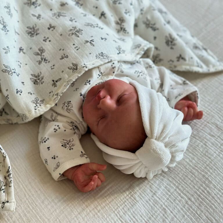 Turban en velours crème bonjour little