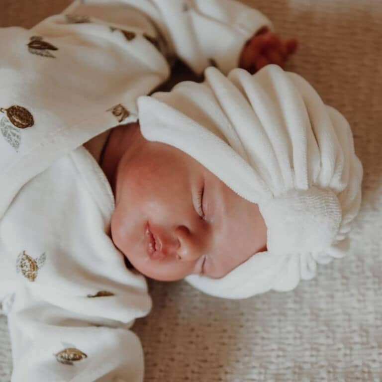 Turban en velours crème bonjour little