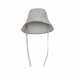 chapeau enfant rayures bleues konges-slojd vue de face sur fond blanc