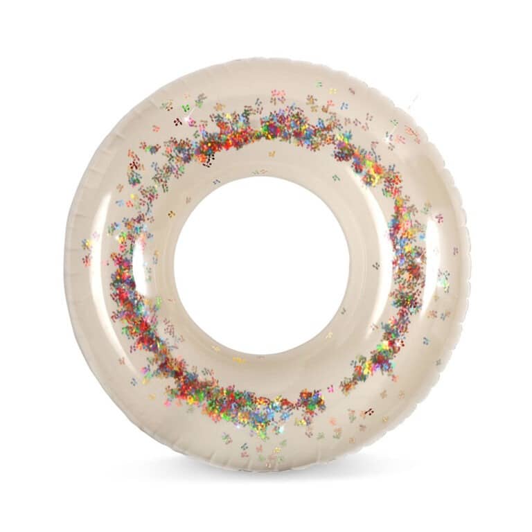 bouée junior transparente confettis cerises konges-slojd sur fond blanc