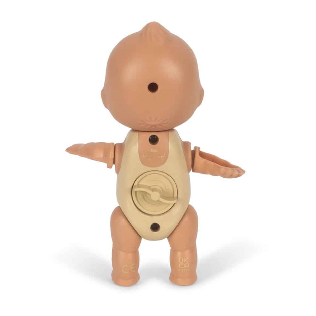 jouet de bain bébé nageur alfie konges slojd vue de derrière sur fond blanc