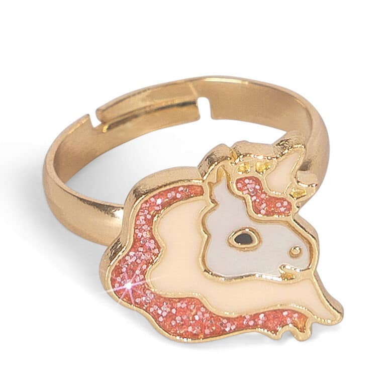 lot 12 bagues fantaisies enfant konges-slojd détail bague licorne sur fond blanc