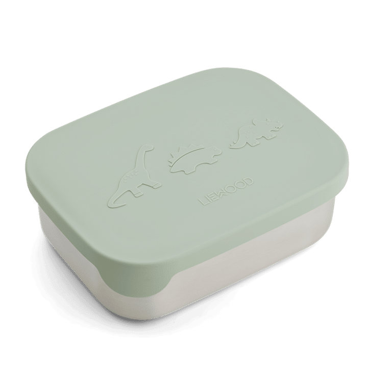 boîte à goûter arthur dino vert liewood sur fond blanc