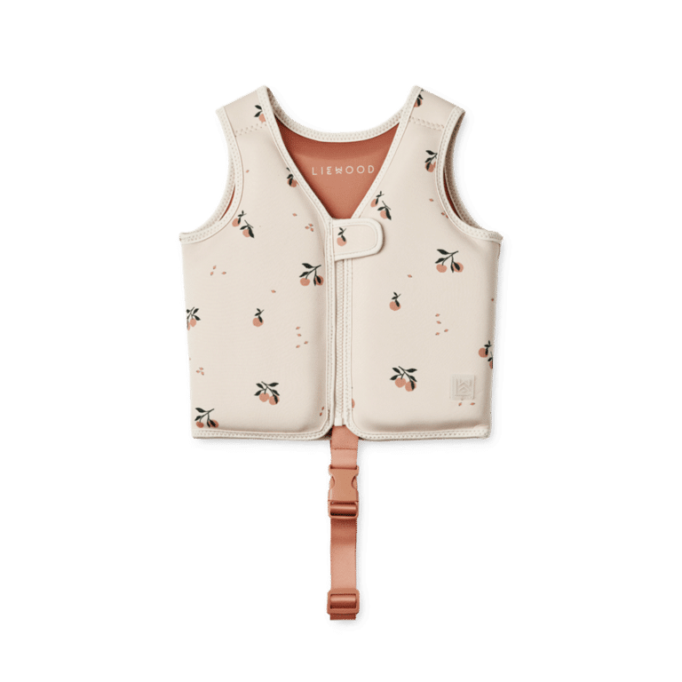 gilet de natation pêches liewood sur fond blanc
