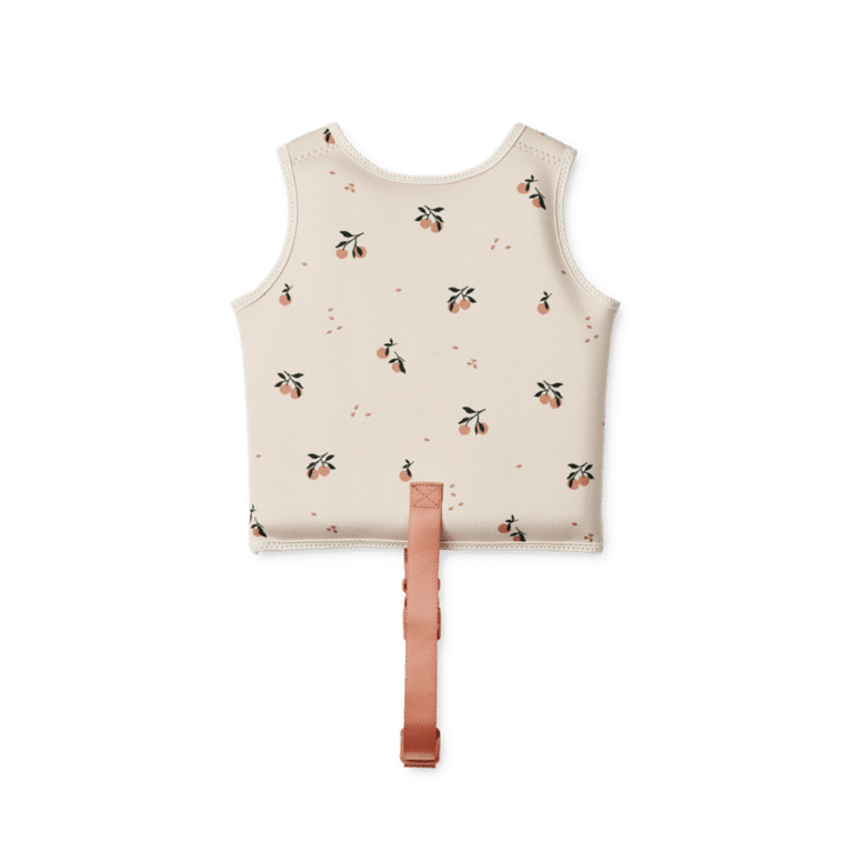 gilet de natation pêches liewood vue de derrière sur fond blanc