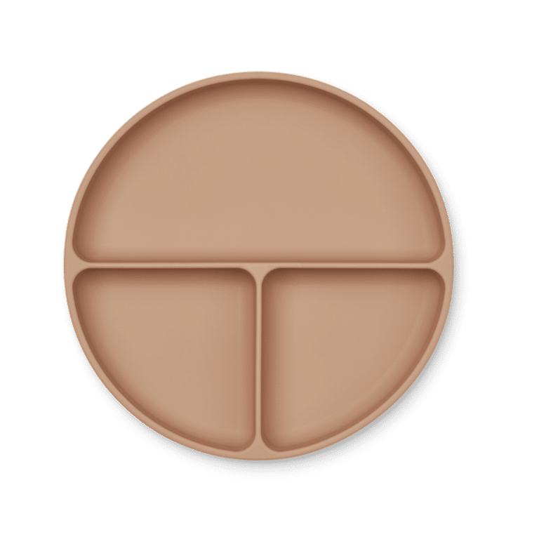 grande assiette en silicone vieux rose liewood vue du dessus sur fond blanc