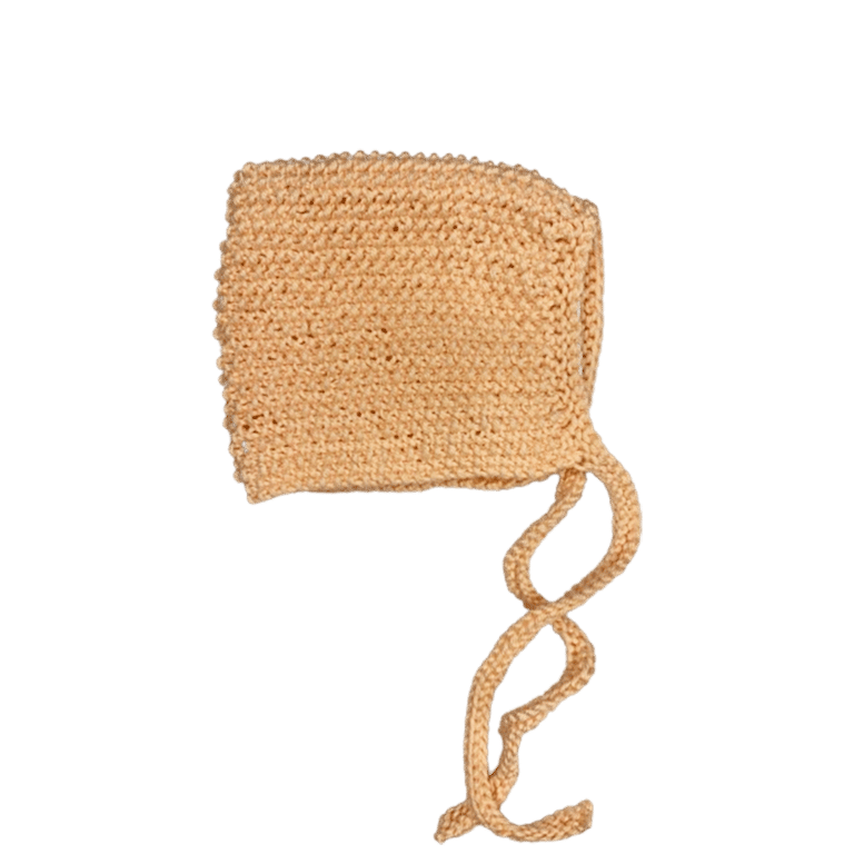 béguin en tricot rose pêche minikane