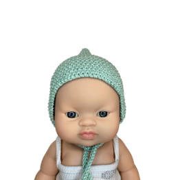 Béguin vert pour poupée minikane