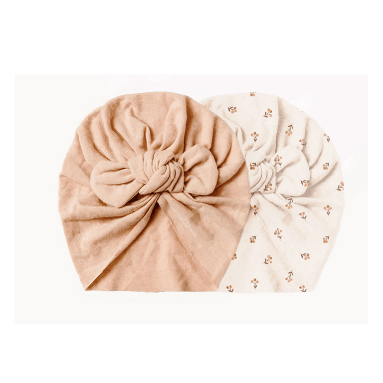 Lot de 2 turbans fleurs et rose mrs ertha