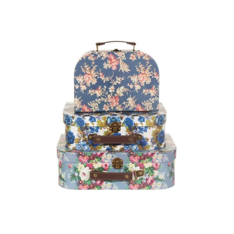 valisettes rose et bleu Sass&Belle, vue de face sur fond blanc