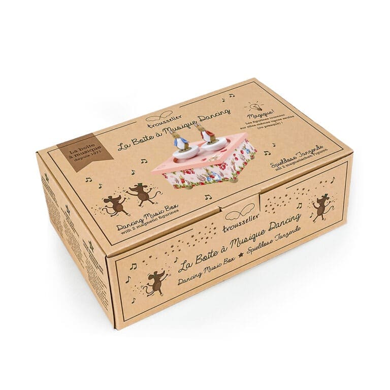 boite musique dancing pierre lapin rose packaging fermé