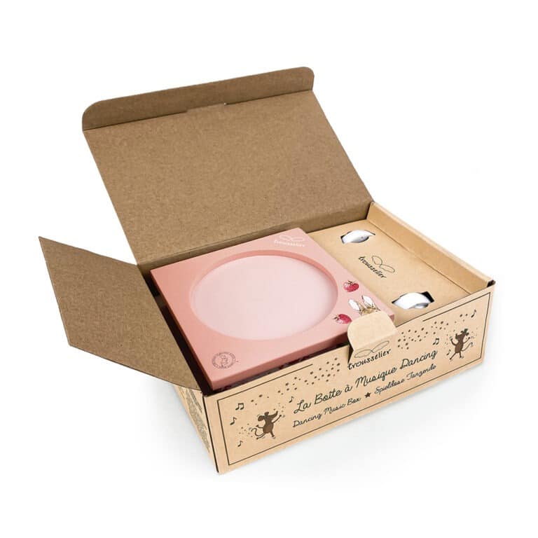 boite musique dancing pierre lapin rose packaging ouvert
