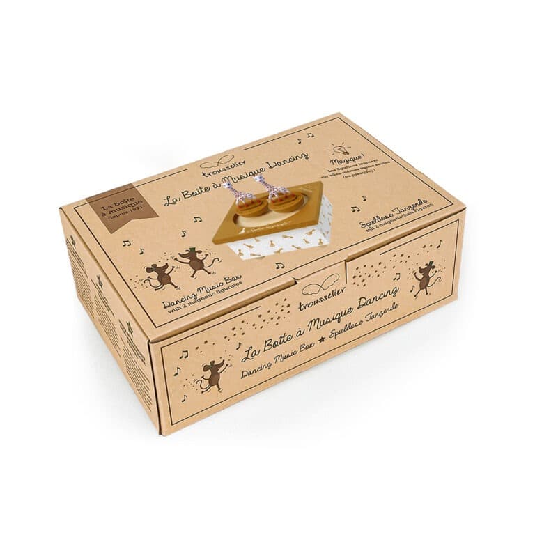 boîte musique dancing sophie la gifare fond blanc packaging fermé