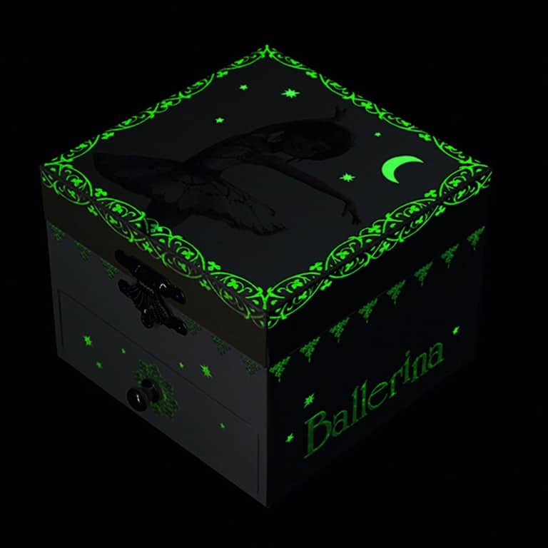 coffret à bijoux musical ballerina dans le noir