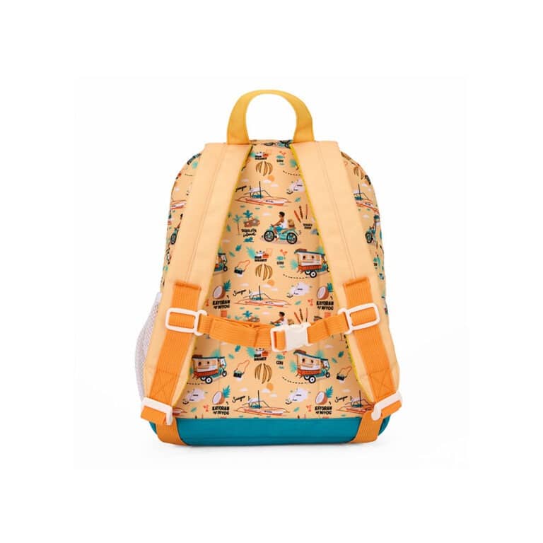 un sac à dos philippines Hello hossy, vue de derrière sur fond blanc