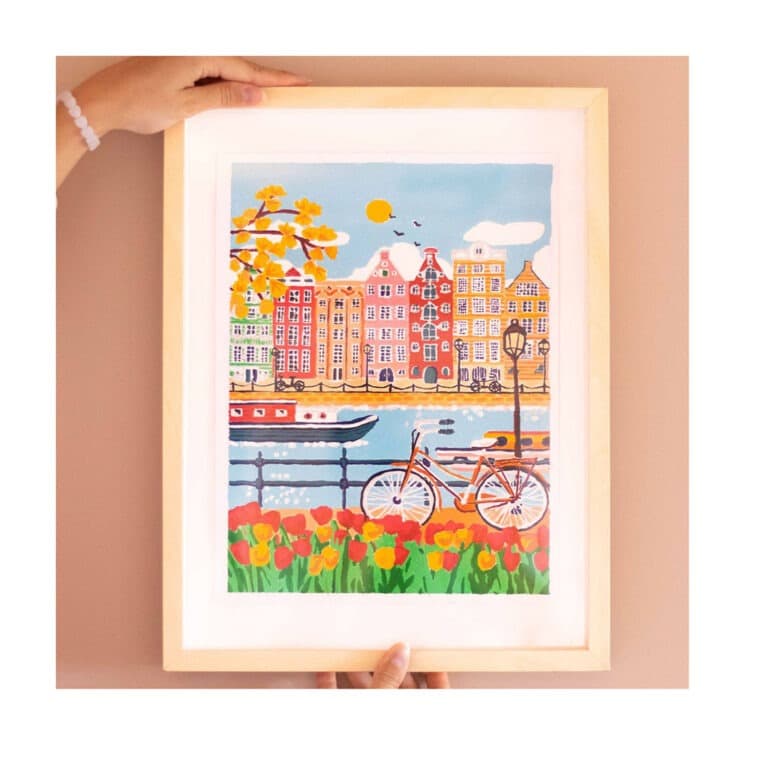 kit de peinture au numéro amsterdam la petite épicerie peinture encadré